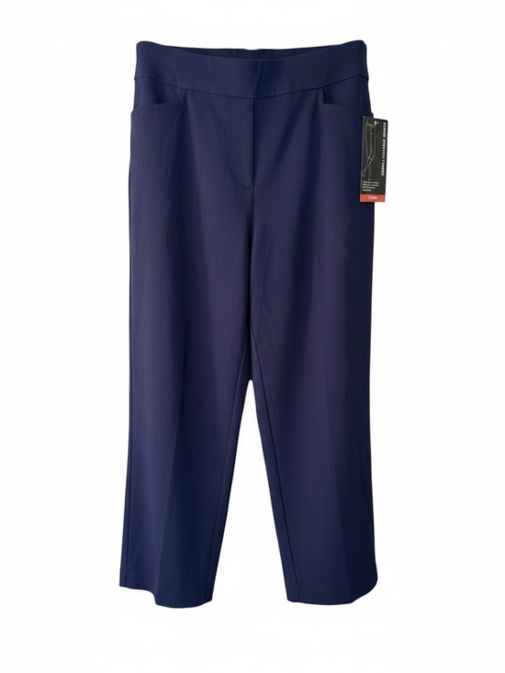 George Navy Pull-On Cropped Wide-Leg Pants